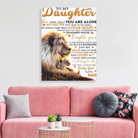 Toile À Ma Fille, Don D'Anniversaire Fille Fille Fille F (Insitu(Salon))