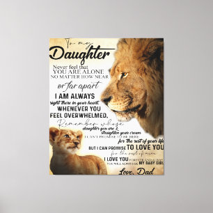 Toile À Ma Fille Lion Famille Cadeau, Fille Anniversaire