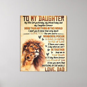 Toile À Ma Fille Lion Famille Cadeau, Fille Anniversaire