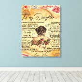 Toile À ma fille Papillons Idée cadeau d'anniversaire (Insitu (Plancher de Bois))