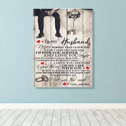 Toile À Ma Lettre De Mari, Citations D'Amour Cadeau (Insitu (Plancher de Bois))