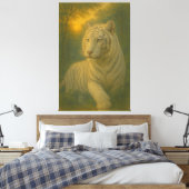 Toile A majestic white tiger painted in premium fine-art (Insitu(Chambre))