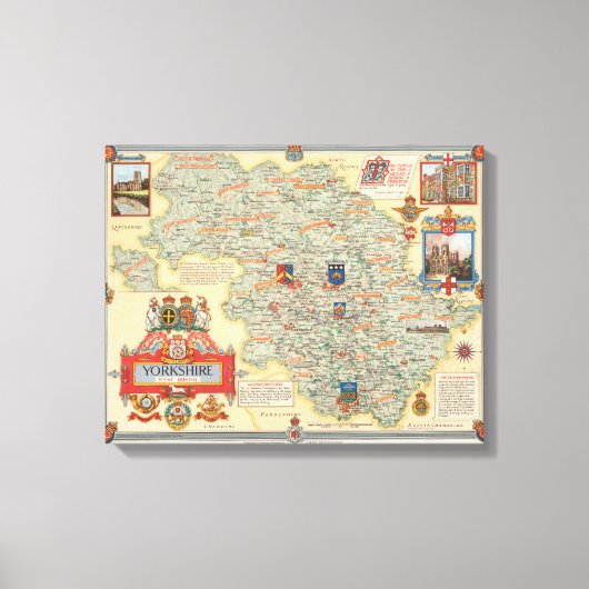 Toile A Map of Yorkshire : Riding Ouest (Recto)