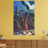 Toile À mi-chemin vers un futurisme abstrait (Insitu(Salon))