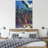 Toile À mi-chemin vers un futurisme abstrait (Insitu(Chambre))