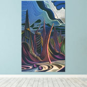 Toile À mi-chemin vers un futurisme abstrait (Insitu (Plancher de Bois))