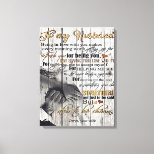 Toile À mon cadeau de mari LETTRE MARI Décor