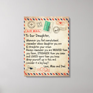 Toile À Mon Don Fille, Lettre D'Amour À Notre Fille