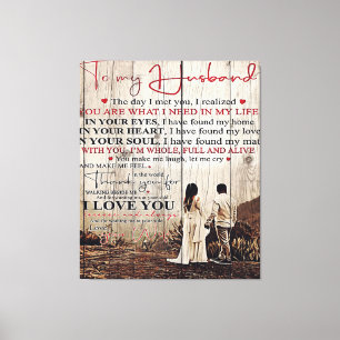 Toile À mon mari Beau cadeau du mari