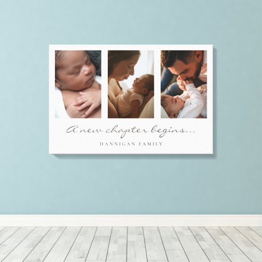 Toile A New Chapter Begins Family Multi Photo Script (Insitu (Plancher de Bois))