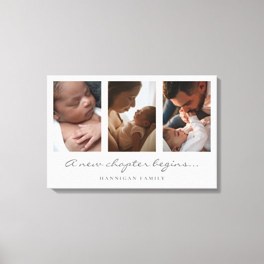 Toile A New Chapter Begins Family Multi Photo Script (Recto)