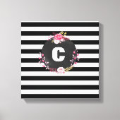 Toile à rayures florales Monogramme Premium envelo (Recto)