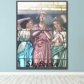 Toile à travers l'affiche en verre (Insitu (Plancher de Bois))