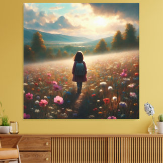 Toile À travers les fleurs - Chemin Aventuré