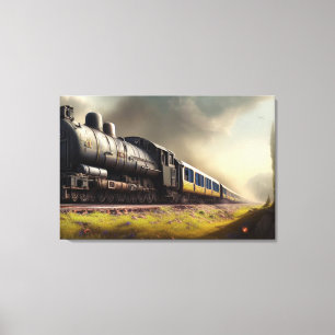 Toile à vapeur Locomotive Impression