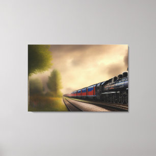 Toile à vapeur Locomotive Impression