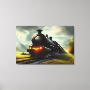 Toile à vapeur Locomotive Impression