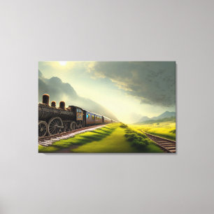 Toile à vapeur Locomotive Impression