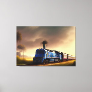 Toile à vapeur Locomotive Impression