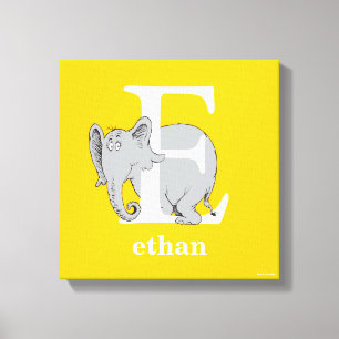 Toile ABC du Dr Seuss : Lettre E - Blanc   Ajouter Votre