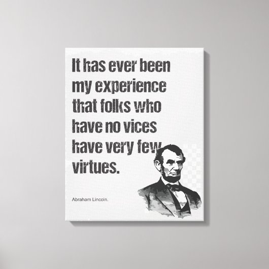 Toile Abe Lincoln Vice & Virtue Citation Art (Recto)