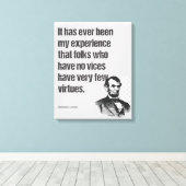 Toile Abe Lincoln Vice & Virtue Citation Art (Insitu (Plancher de Bois))