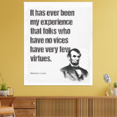 Toile Abe Lincoln Vice & Virtue Citation Art (Insitu(Salon))