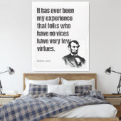 Toile Abe Lincoln Vice & Virtue Citation Art (Insitu(Chambre))