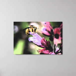 Toile Abeille et fleur 36x24 (90x60cm) waccn