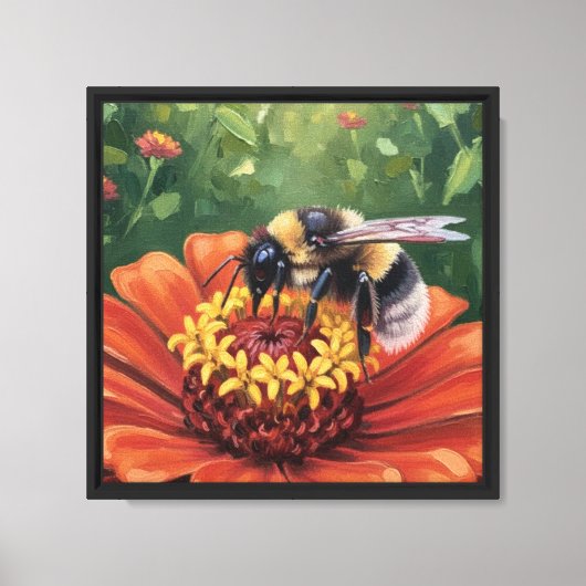 Toile Abeille sur fleur orange (Recto)