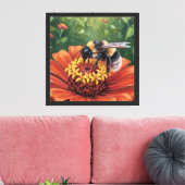 Toile Abeille sur fleur orange (Insitu(Salon))