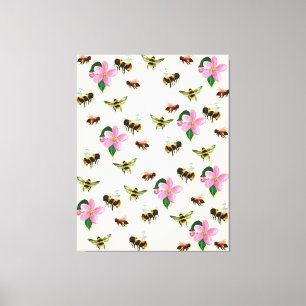Toile Abeilles et bourdons & fleurs de fruits