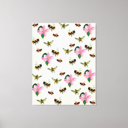 Toile Abeilles et bourdons & fleurs de fruits (Recto)