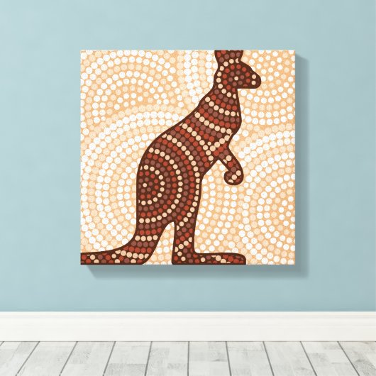 Toile Aboriginal kangaroo dot painting (Insitu (Plancher de Bois))