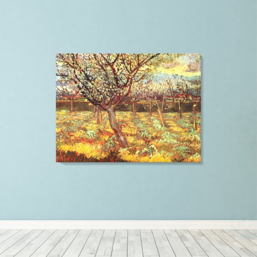 Toile Abricotiers en fleurs par Vincent van Gogh (Insitu (Plancher de Bois))