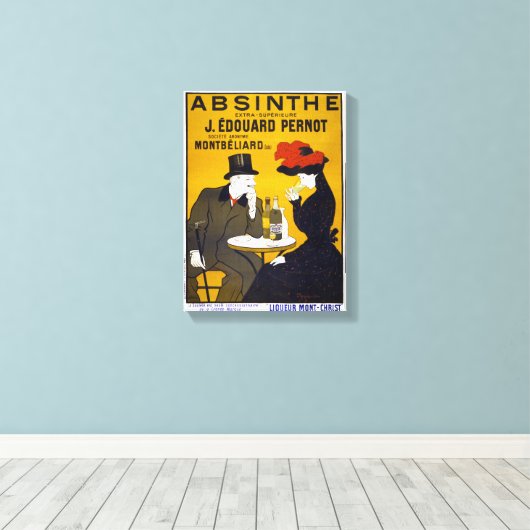 Toile Absinthe Poster vintage restauré (Insitu (Plancher de Bois))