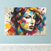 Toile ABSTR_24_001, Art Visages Abstraits (Insitu (Plancher de Bois))