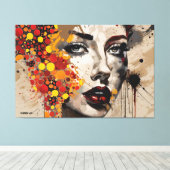 Toile ABSTR_24-006, Art Visages Abstraits (Insitu (Plancher de Bois))