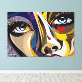 Toile ABSTR_24-011, Visage Abstrait (Insitu (Plancher de Bois))