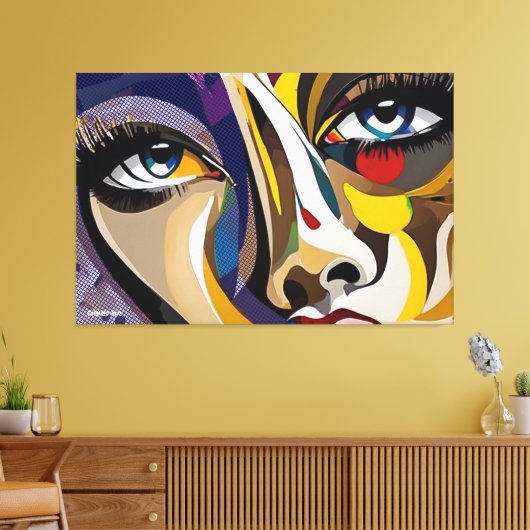 Toile ABSTR_24-011, Visage Abstrait (Insitu(Salon))