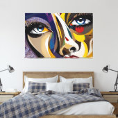 Toile ABSTR_24-011, Visage Abstrait (Insitu(Chambre))