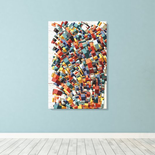 Toile Abstract 3D Geometric Pattern (Insitu (Plancher de Bois))