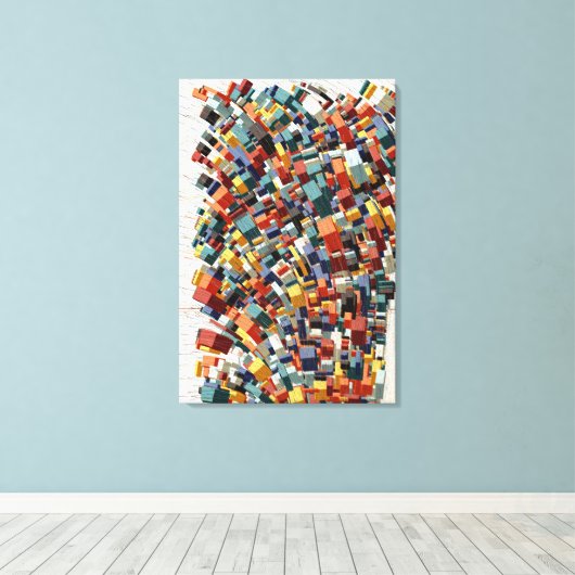 Toile Abstract 3D Geometric Pattern  (Insitu (Plancher de Bois))