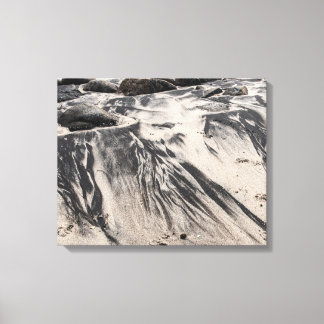 Toile Abstract Black and White Sand Textures with Rocks