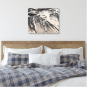 Toile Abstract Black and White Sand Textures with Rocks (Insitu(Chambre))