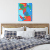 Toile Abstract Blue Harmony Canvas Print (Insitu(Chambre))