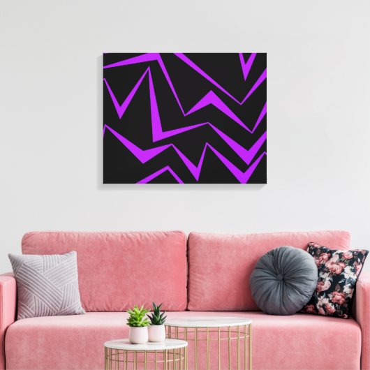 Toile Abstract, bold, vibrant geometric zigzag pattern (Insitu(Salon))