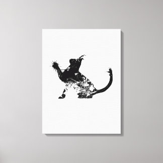 Toile Abstract Cat is touching something