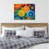 Toile Abstract concentric circles in vibrant multicolor (Insitu(Chambre))