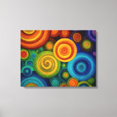 Toile Abstract concentric circles in vibrant multicolor (Recto)